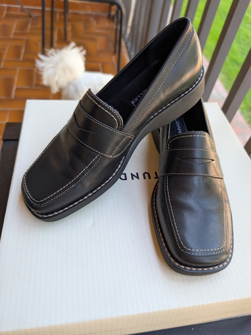 Danelle Brazilian Leather Slip On Wedge Loafers Size 7M